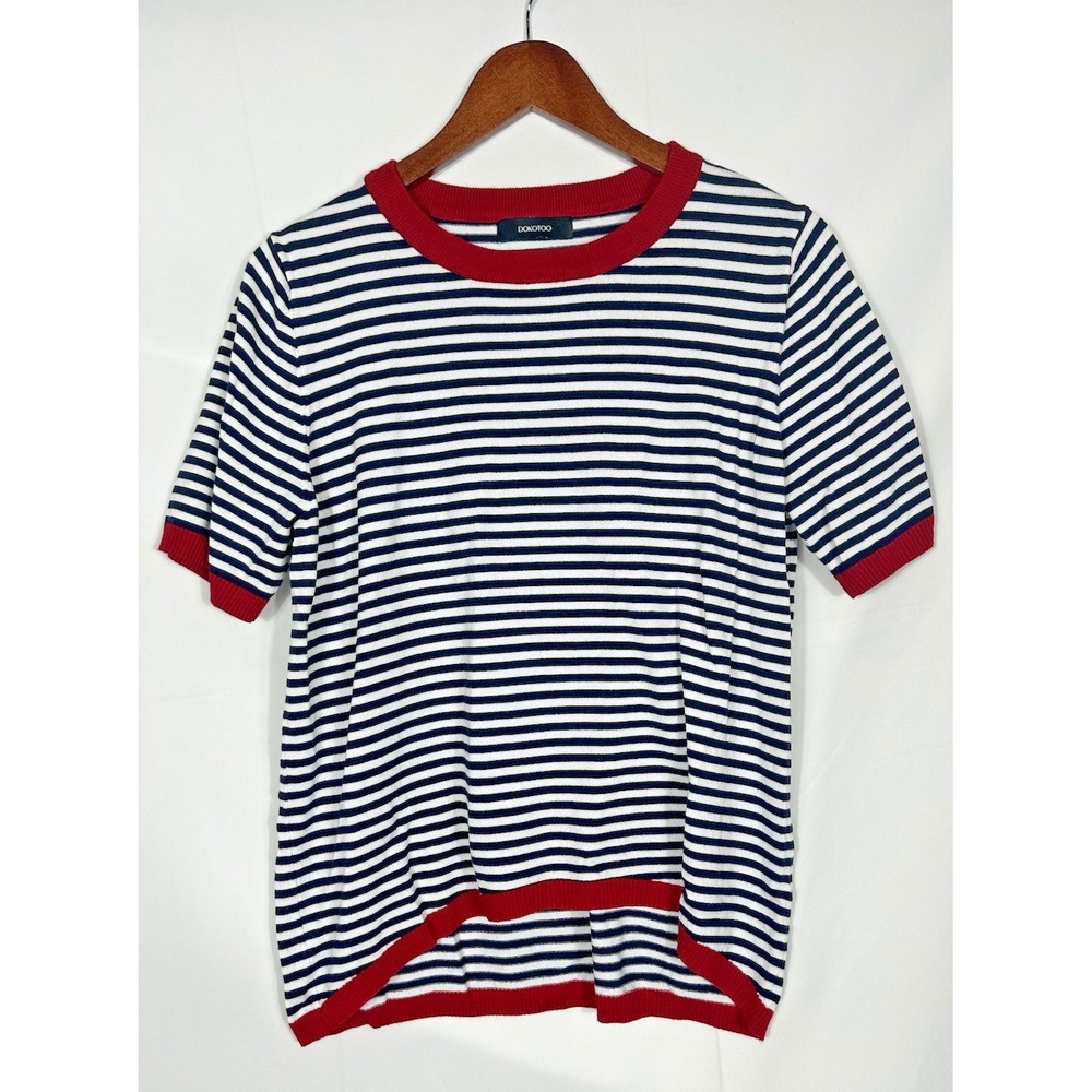 Dokotoo Womens Nautical Striped Sweater Knit Top Size L Coastal Fisherman Preppy